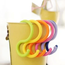 6 шт./лот ковшовый крюк s-образная кухонная вешалка крючки для одежды держатель застежки пластиковые подвесные крючки