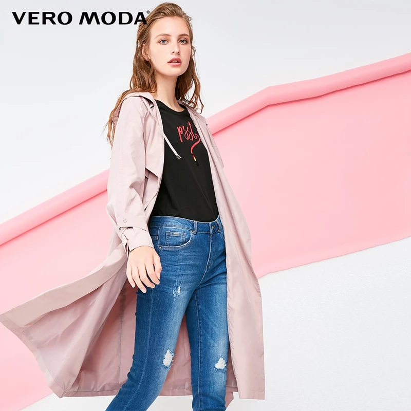 Vero Moda женский лацкан на шнуровке средней длины с капюшоном чистый Тренч | 318321504