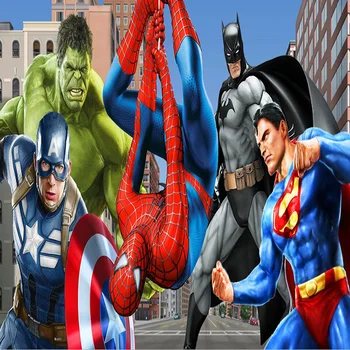 

8x8FT Super Heros Captain America Superman Hulk Spiderman Custom Photography Studio Backgrounds Backdrops Vinyl 240cm x 240cm