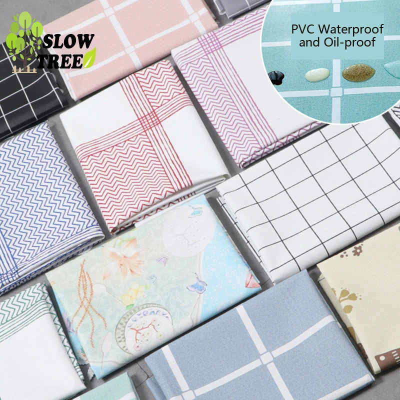 

Slow Tree PVC Tablecloth Waterproof Nordic Table Mat Dust-proof Table Colth Fabric Coffee Printing Oil-proof Cover Rectangle
