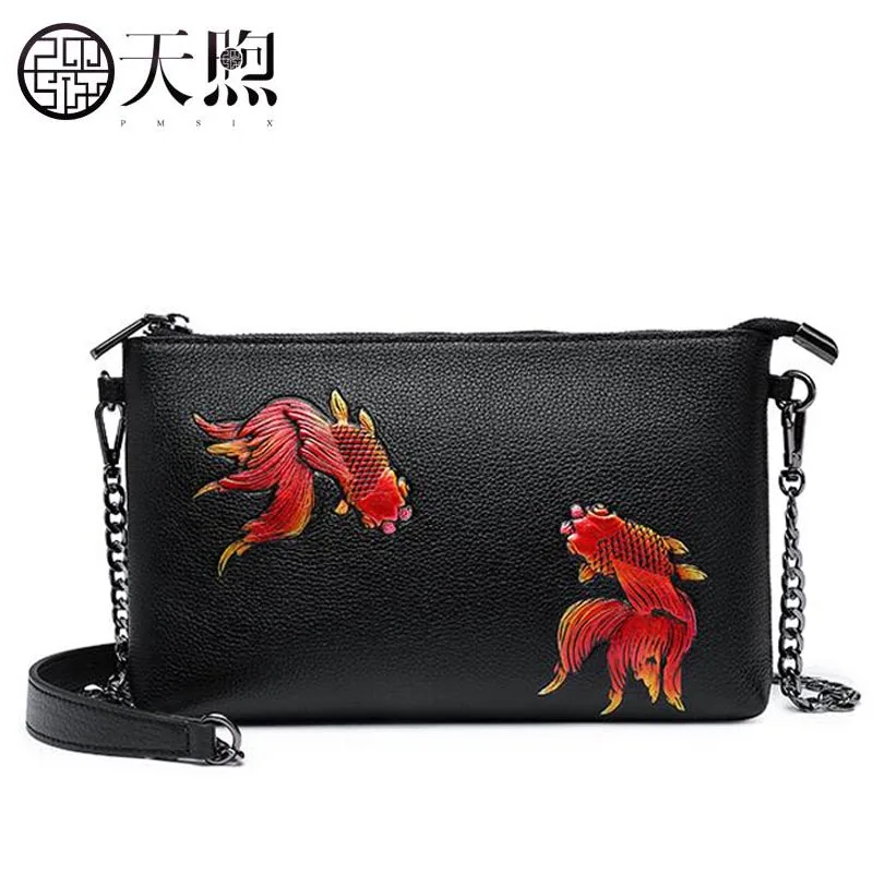 Famous brand top quality Cow Leather women bag Leather women bag 2018 new embroidery messenger bag Small square package Famous brand top quality Cow Leather women bag Leather women bag 2018 new embroidery messenger bag Small square package
