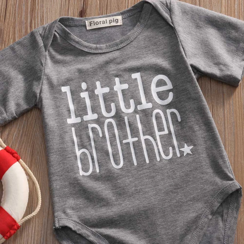 Комбинезон для маленьких мальчиков с надписью «Little Brother», боди, футболка с надписью «Big Sister», топы, новинка года, летние одинаковые комплекты для семьи