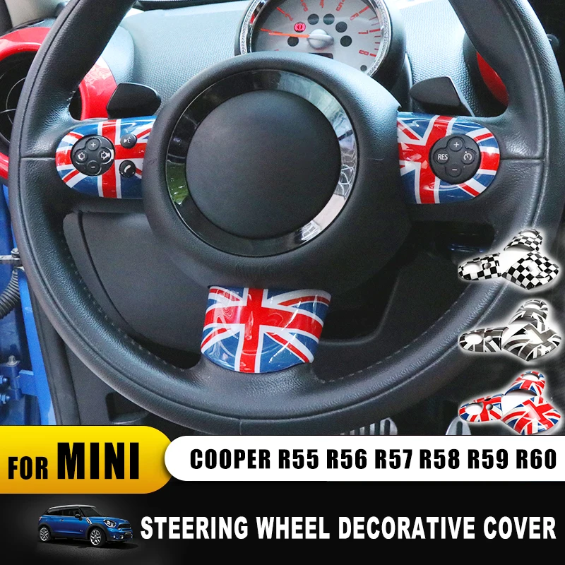 

For Mini Cooper Steering Wheel Cover Interior Decoration Accessories Stickers for R55 R56 R57 R58 R59 R60 Clubman Countryman