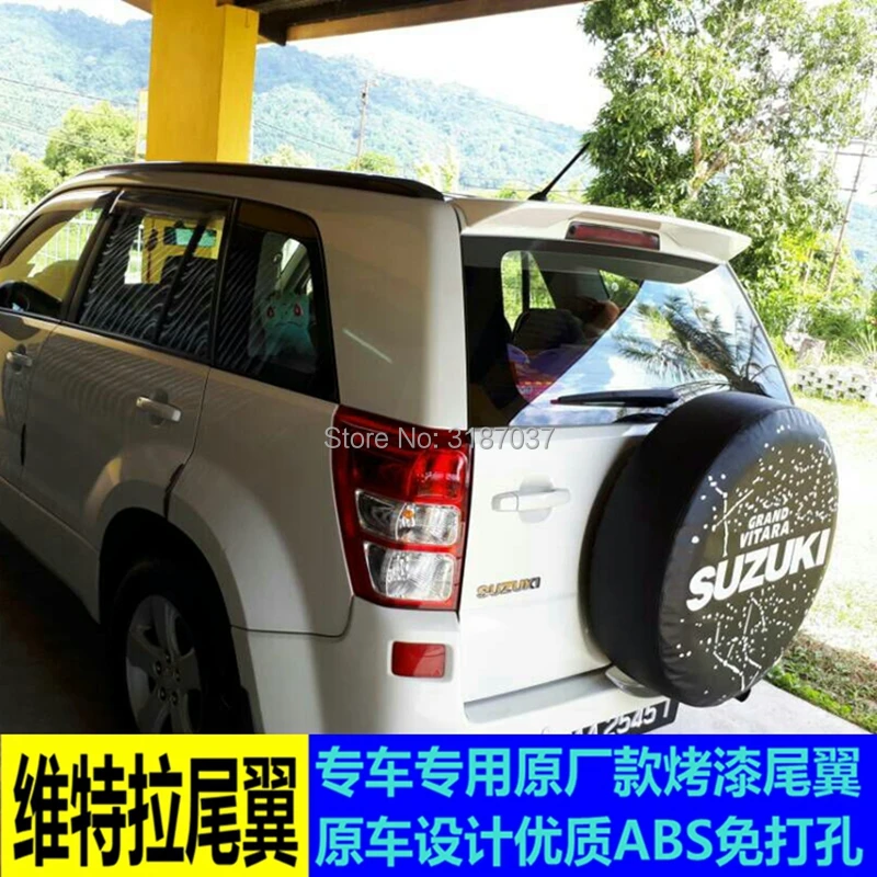 

For Suzuki Grand Vitara Spoiler 2009-2013 ABS Plastic Unpainted Color Rear Roof Spoiler Wing Trunk Lip Boot Cover Car Styling