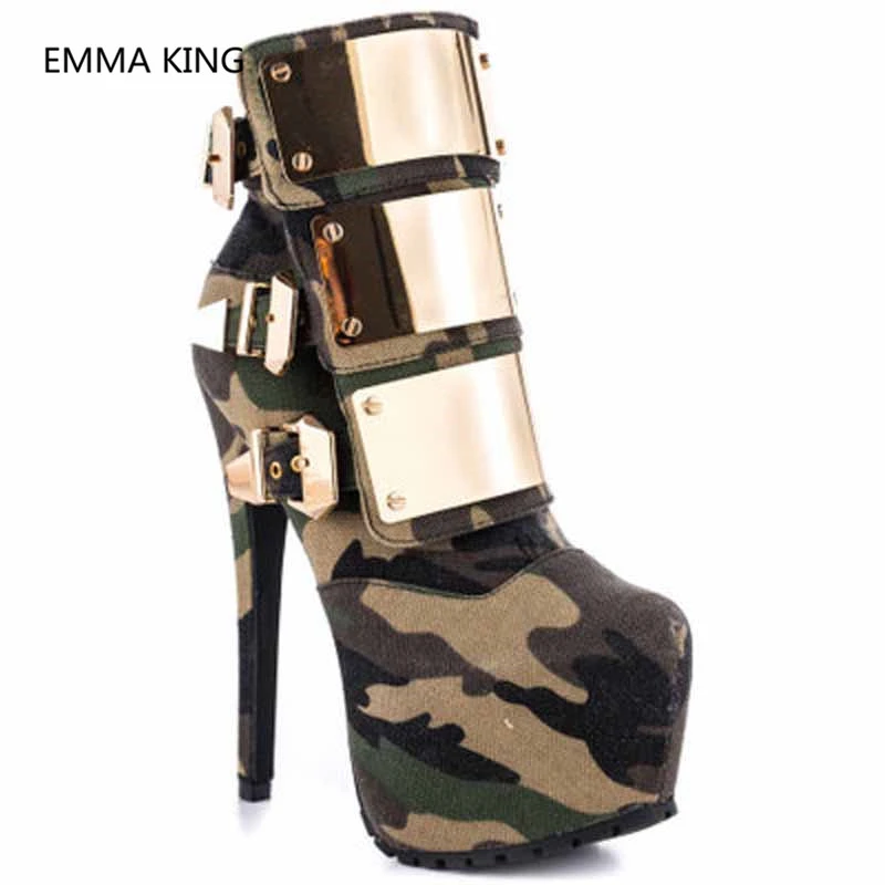 army green high heels