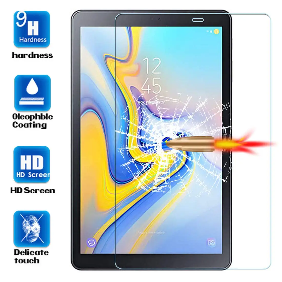 

Tempered Glass for Samsung Galaxy Tab A 10.1 2019 T510 T515 SM-T510 SM-T515 Screen Protector Scratch Proof Protective Glass Film