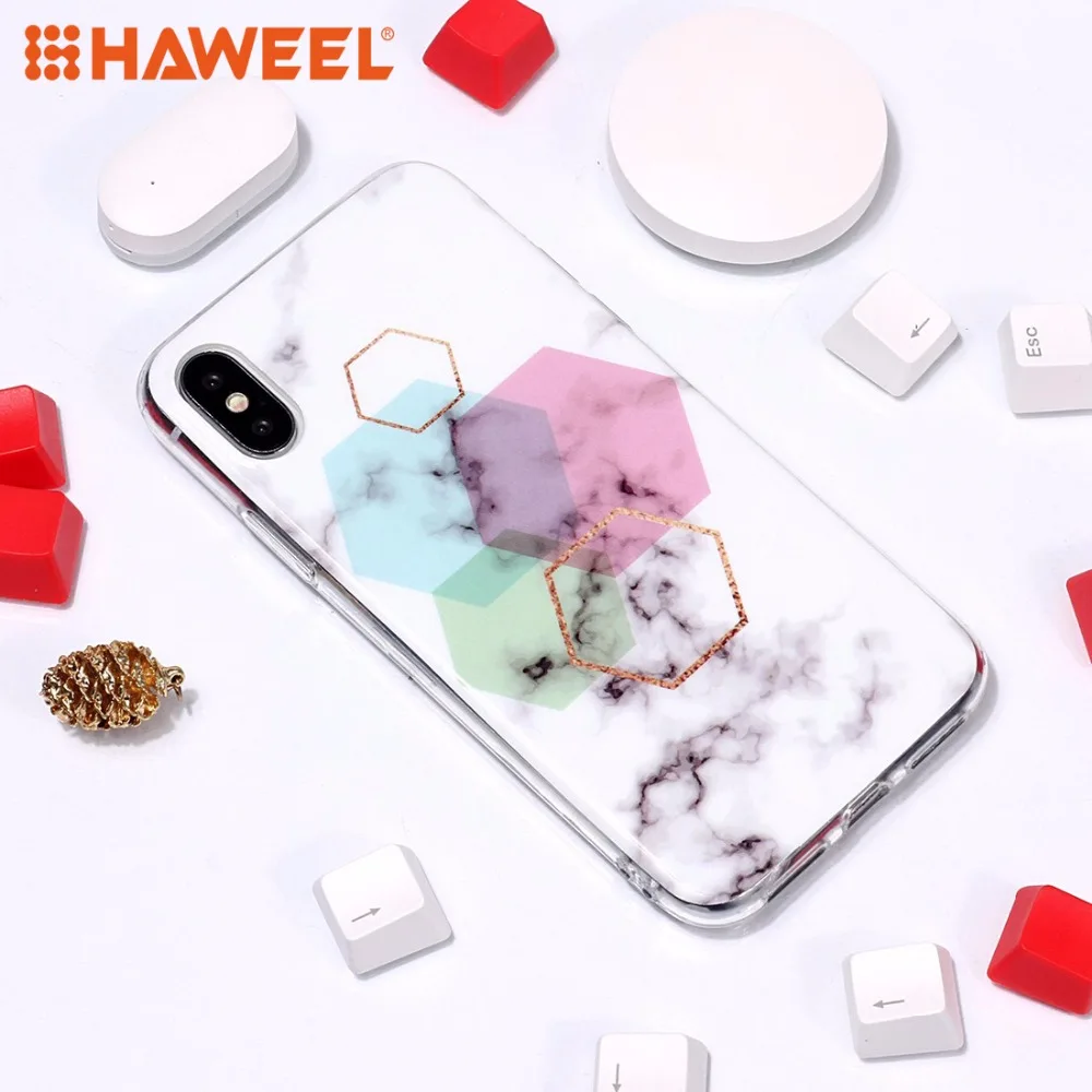 

HAWEEL Marble Pattern Case For iPhone XR TPU Soft Protective Case For iPhone X XS Max