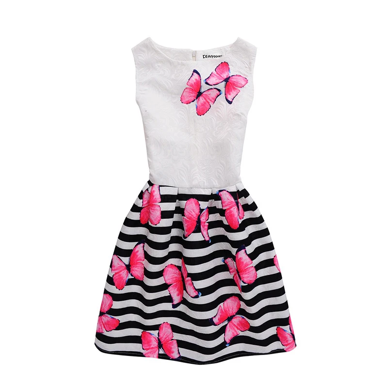 

Princess Girls Dresses Butterfly Print Dress Teenagers Dress for Girls Formal Party Dress Wedding Kids Clothes Children Vestidos