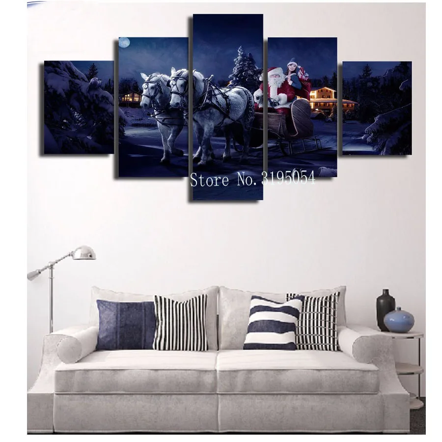 

Christmas triptych Needlework Diamond Painting Cross Stitch Square diy Diamond Embroidery horse Home Decoration Diamond Mosaic
