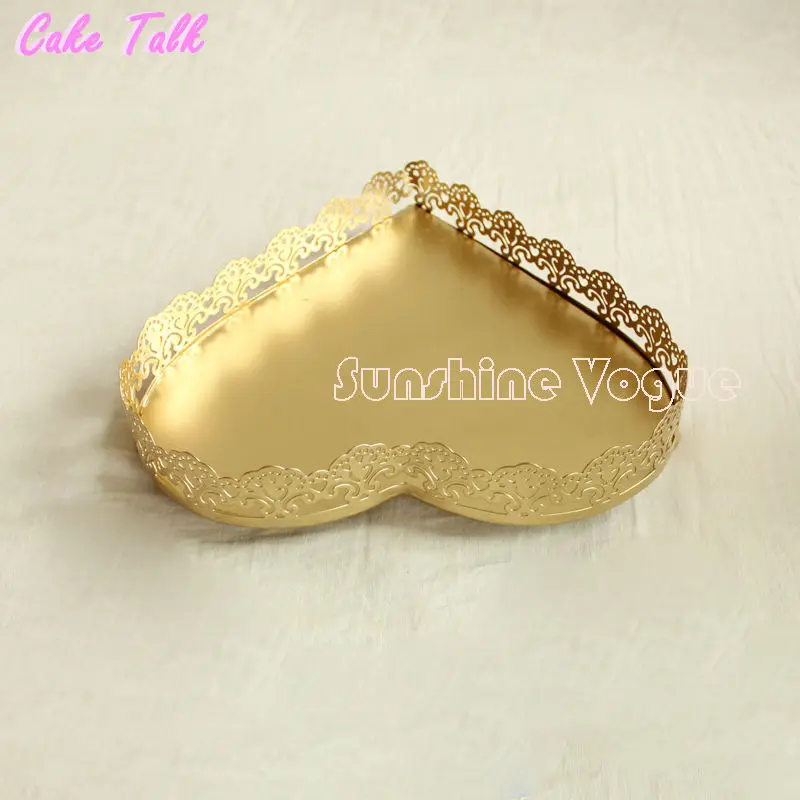 Heart shape gold cupcake stand wedding cupcake tray 3 size for choose