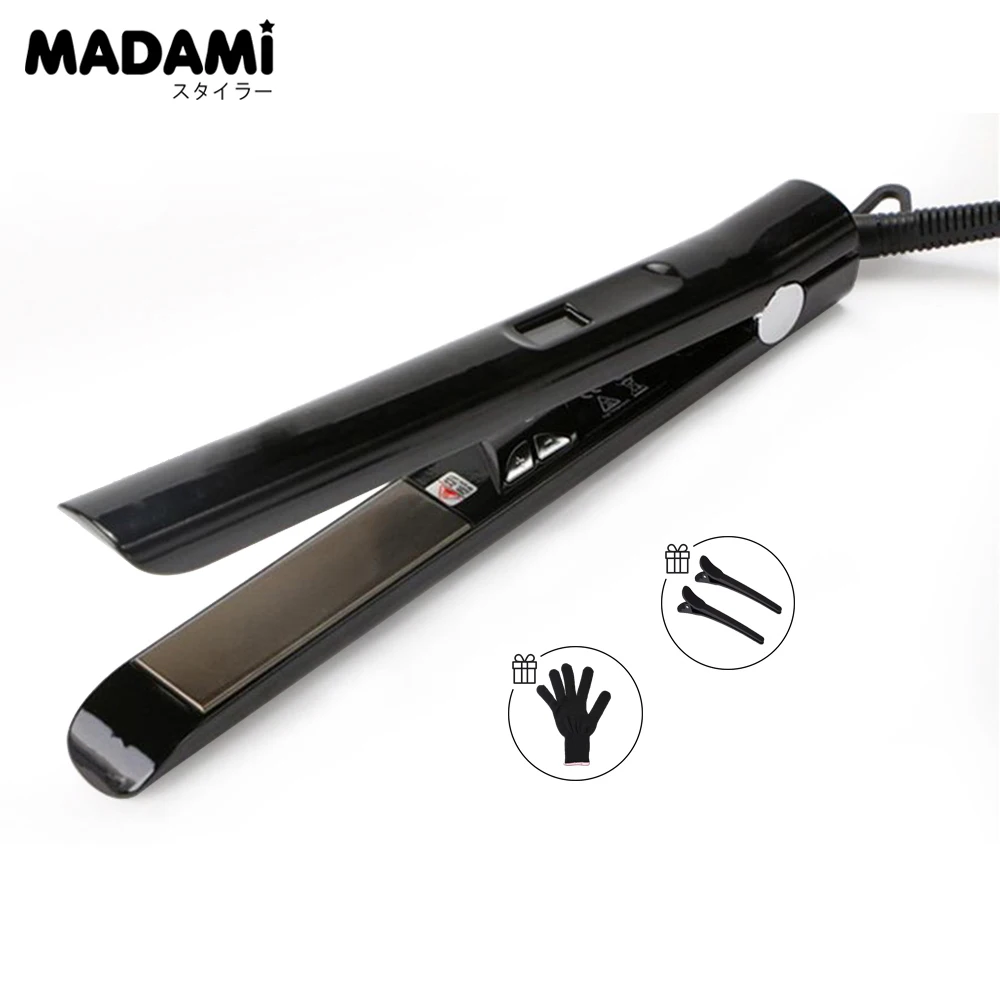 Tratamento do Cabelo Alisador de Cabelo Madami Brasileiro Titânio Queratina Placa Flutuante Elétrico Ferro 470f Mch Aquecimento Rápido