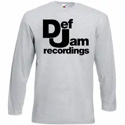Def jam Recordings логотип фрукты ткацкий станок футболка с длинным рукавом серый S-XXL