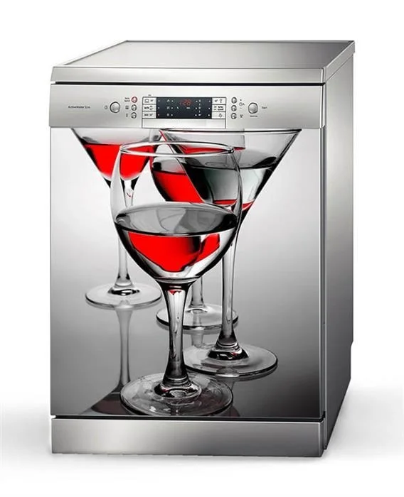 3D Заказная посудомоечная машина холодильник контактная бумага стекло винной морозильной камеры наклейка панель крышка наклейка на стену домашний Декор подарок