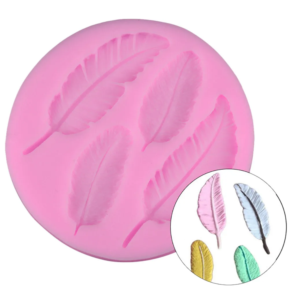 

Leaf Feather Cute Cake Tools Cutter DIY fondant Shaped Chocolate Eggs Mold Cake Mousse Mould Silicone Cookie Baking Molds Round