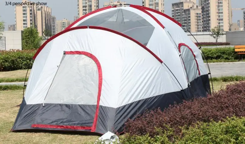 Открытый Большой 5-8 человек палатка две спальни одна гостиная двухэтажная Кемпинг путешествия палатки 550*300*198 см