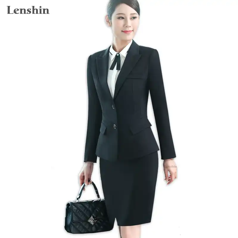 blazer and skirt set black