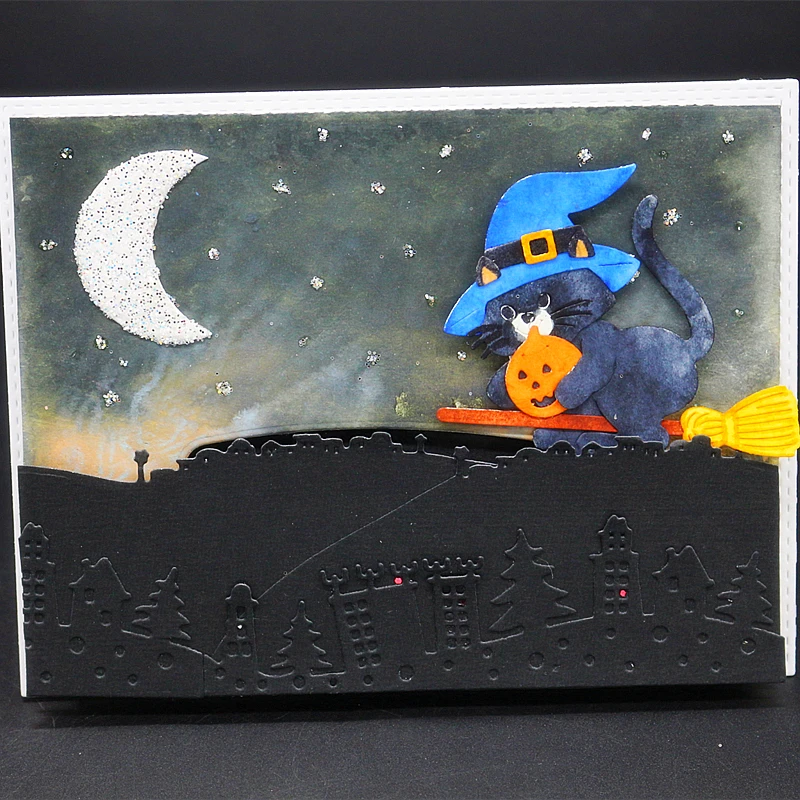 

YLCD1308 Halloween Metal Cutting Dies For Scrapbooking Stencils DIY Album Cards Decoration Embossing Folder Craft Die Cuts Tools