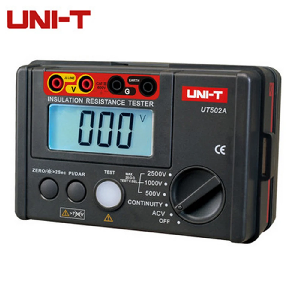 

UNI-T UT502A 2500V Insulation Resistance Testers Megohmmeter Voltmeter Continuity Tester megger w/LCD Backlight Diagnostic-tools
