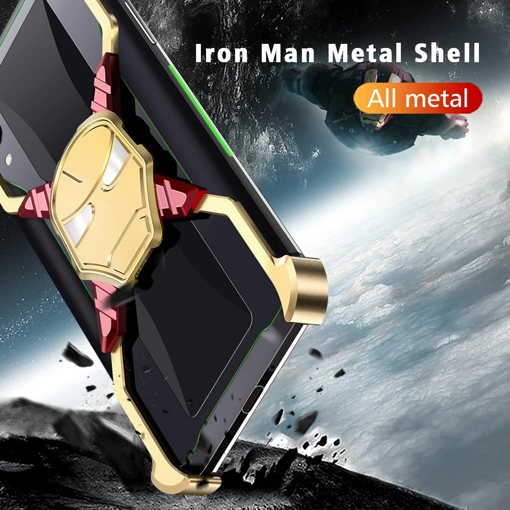 

OATSBASF Iron Man Deluxe Metal Case for Huawei MATE 20 Pro Cover Safety Shockproof Personality Metal Bumper Housing