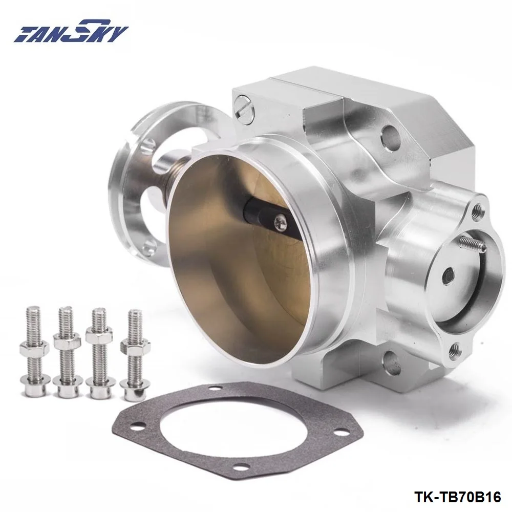 Aluminum Silver 70MM Throttle Body For Honda Civic Acura Integra B16 B18  EK EG Intake Manifold TK-TB70B16