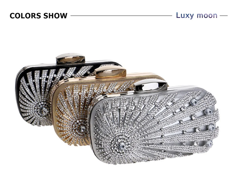 Luxy Moon Embellished Evening Clutch Available Colors