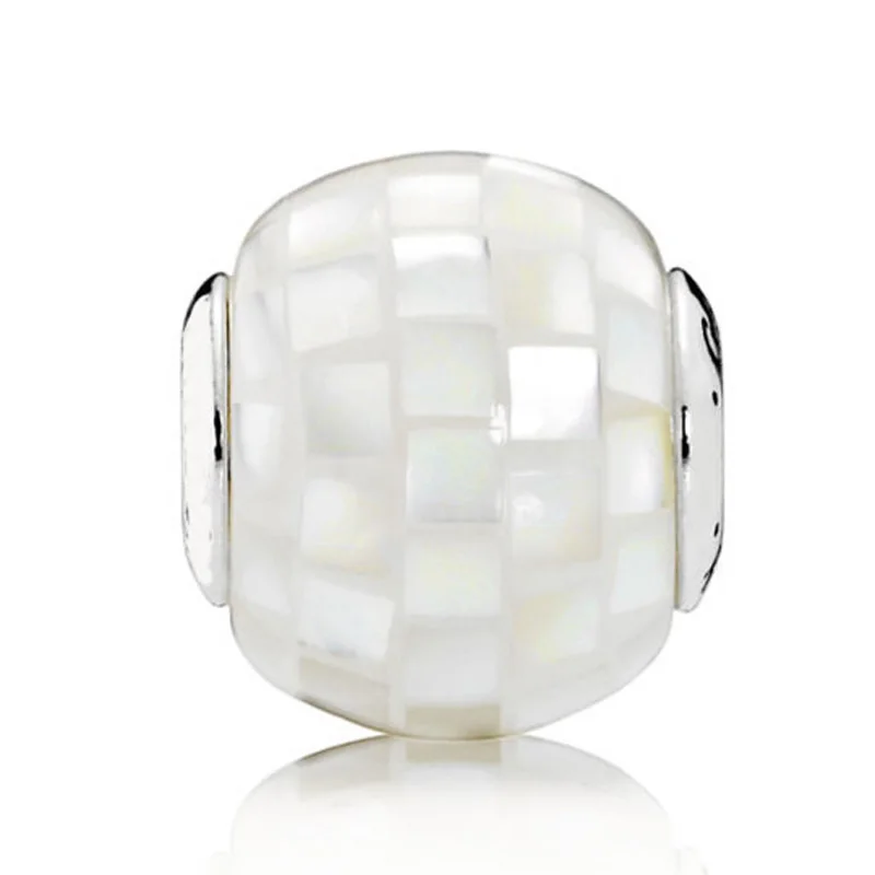

Top Quality 925 Sterling Silver Bead Charm White Mother-of-Pearl Mosaic GENEROSITY Beads Fit Pandora ESSENCE Bracelet Jewelry