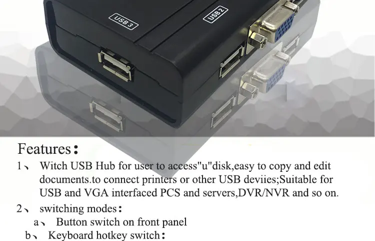 IT-well KVM переключатель 2 порта Авто VGA переключатель с USB консолью 1 комплект управления клавиатурой мыши 2 компьютера хосты с kvm-кабель