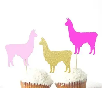 

glitter Llama rustic wedding cupcake toppers baby shower Anniversary doughnut toothpicks birthday party Appetizer Picks