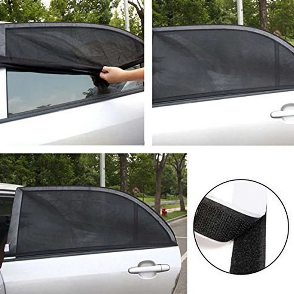 

Car Accessories 2Pcs Car Kids Sun Shade Shield Socks Rear Side Window Square UV Cover Mesh Car-Styling