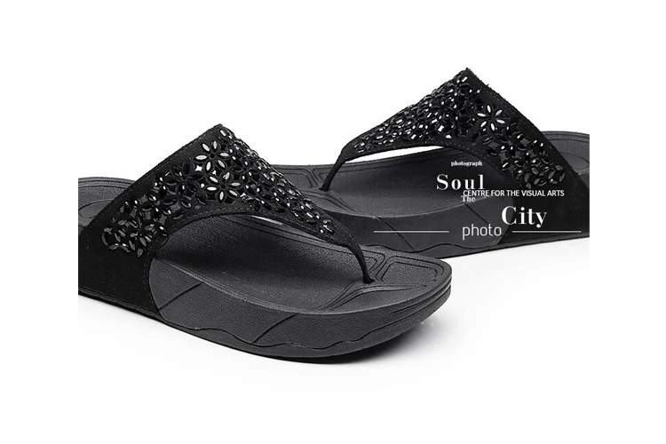 rhinestone flip flops vacation