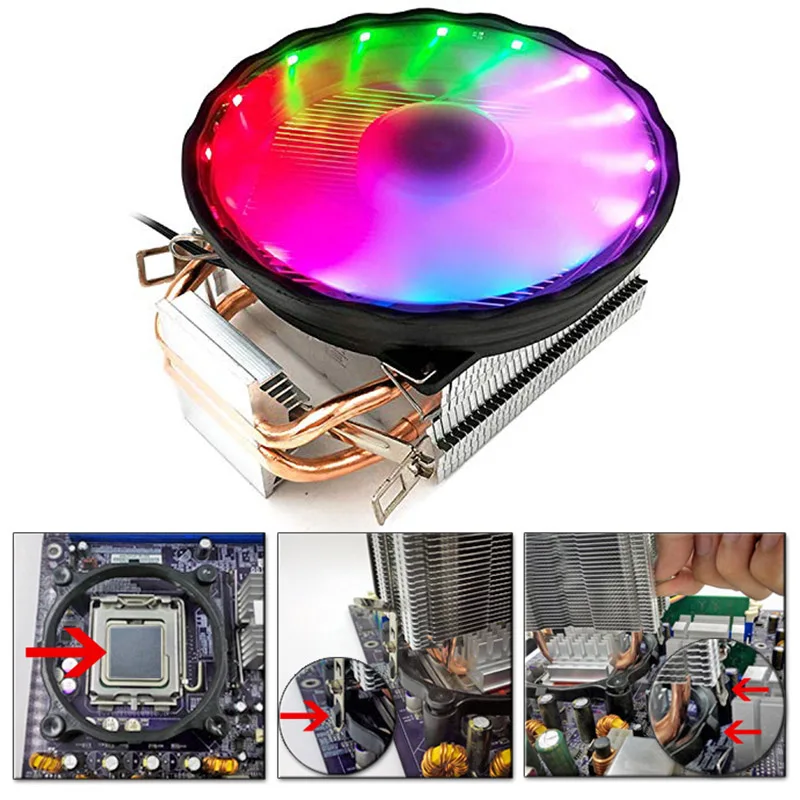 Настольный ПК cpu вентилятор бронзовая трубка рассеивания тепла немой съемный рассеивающий вентилятор XR649