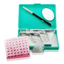 1 Набор Профессиональный инструмент для пирсинга набор из нержавеющей стали безопасный ушной Нос пупка тело пирсинг кулон пистолет инструмент