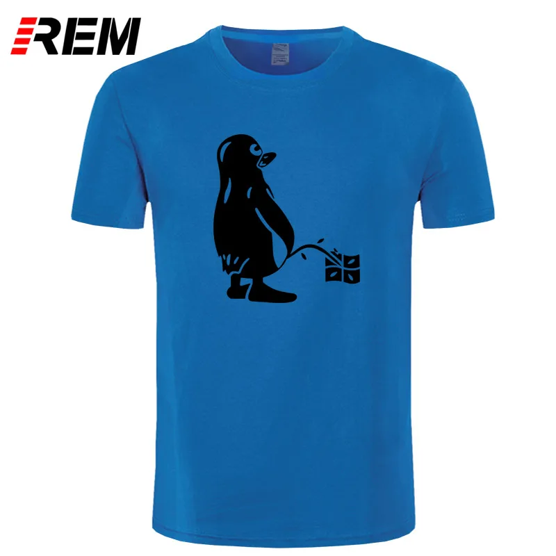 REM PENGUIN LINUX UBUNTU OZF Футболка Топ лайкра хлопок мужская футболка дизайн Высокое качество цифровой струйной печати - Цвет: 1