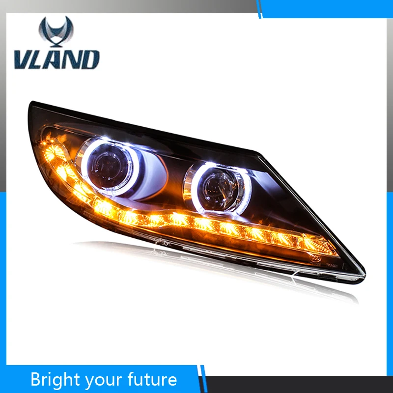 

Headlights Front Lamp For KIA Sportage R LED Headlights 2011 2012 2013 2014 Angel Eyes Lights LED Projector