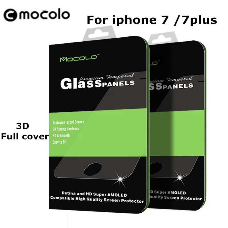 

mocolo For iphone 7 Screen Protector 3D soft edge full cover Tempered Glass For iphone 7 plus Seamless covering Anti Glare Film