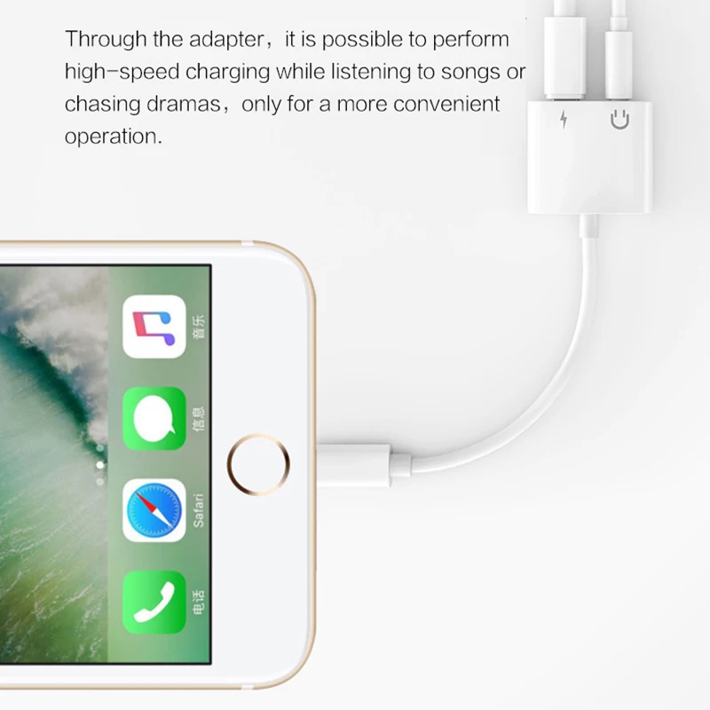 Разветвитель 2 в 1 для iphone Xs max Xr X 8 7 plus ipad mini зарядное устройство конвертер