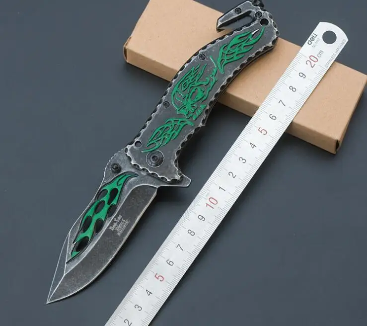 

LLxxmm Flipper Tactical Folding Knife 440C Blade Outdoor Camping Hunting Survival Pocket Knife EDC Tool Facas
