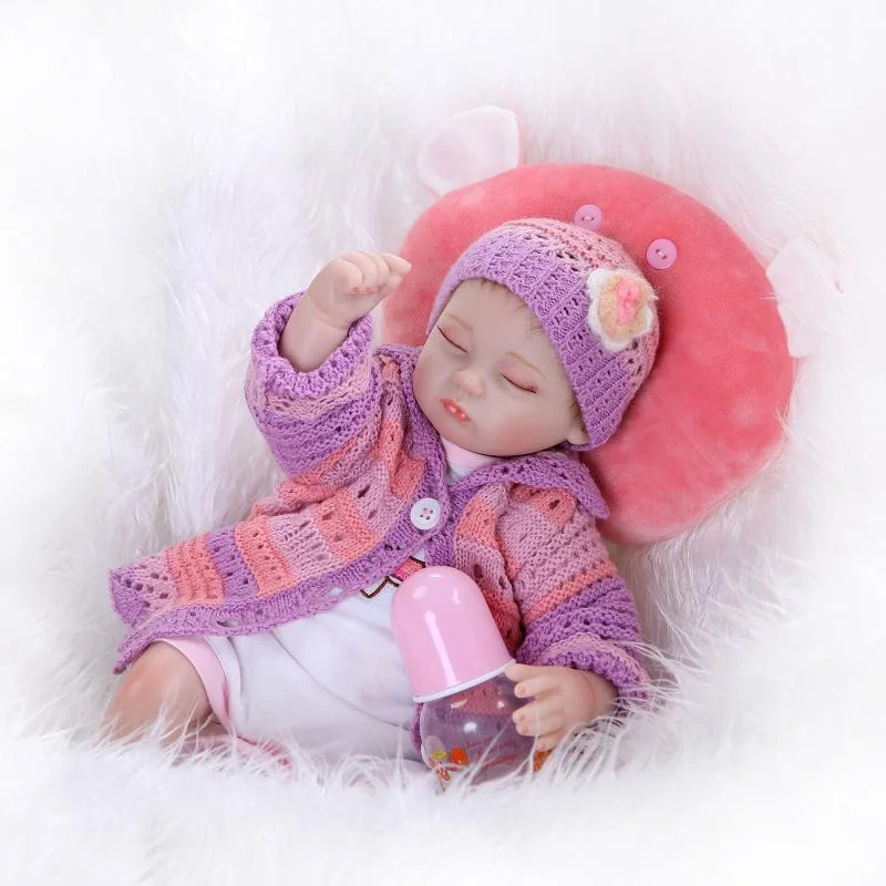 

New 42cm silicone reborn dolls eye closed lifelike newborn toys soft touch baby toys bonecas reborn gift for children