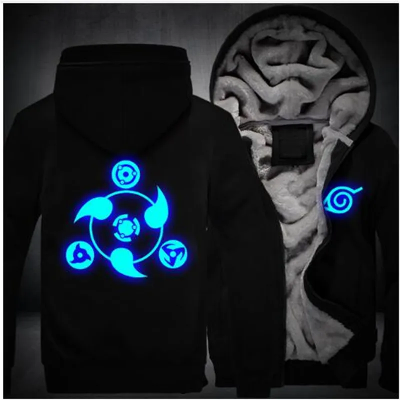 Anime Hoodie Winter Coats NARUTO Hoodie Jackets Luminous Hooded Zipper Hoodie Men Thick Cardigan Sharingan Harajuku Streetwear Anime Hoodie Winter Coats NARUTO Hoodie Jackets Luminous Hooded Zipper Hoodie Men Thick Cardigan Sharingan Harajuku Streetwear