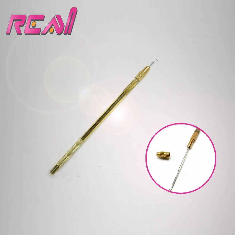 

1 Piece Copper Wig Needle Hairpiece Needle For Toupee Making Hair Extension Needles With Three Size Needles