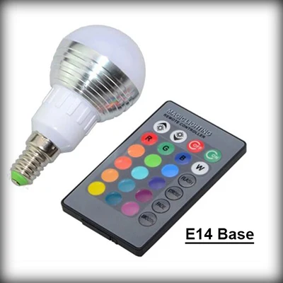 E14 Base Rayway RGB светодиодный лампа светильник с 3 Вт AC85-265V 110V 220V E14 E27 RGB магический светильник лампа лампада с регулируемой яркостью с ИК-пультом дистанционного Управление - Испускаемый цвет: E14 Base