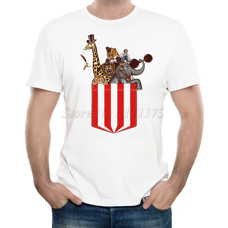 

New Arrivals 2019 Men's Fashion Incredible Pocket Circus Design T Shirt Cool Summer Tops High Quality Short Sleeve Tee