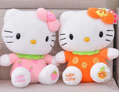 Подарок для ребенка 1 шт. 23 см Hello Kitty Orange клубника виноград мягкая девушка плюшевые удержания кукла подушка творческий день рождения мягкие