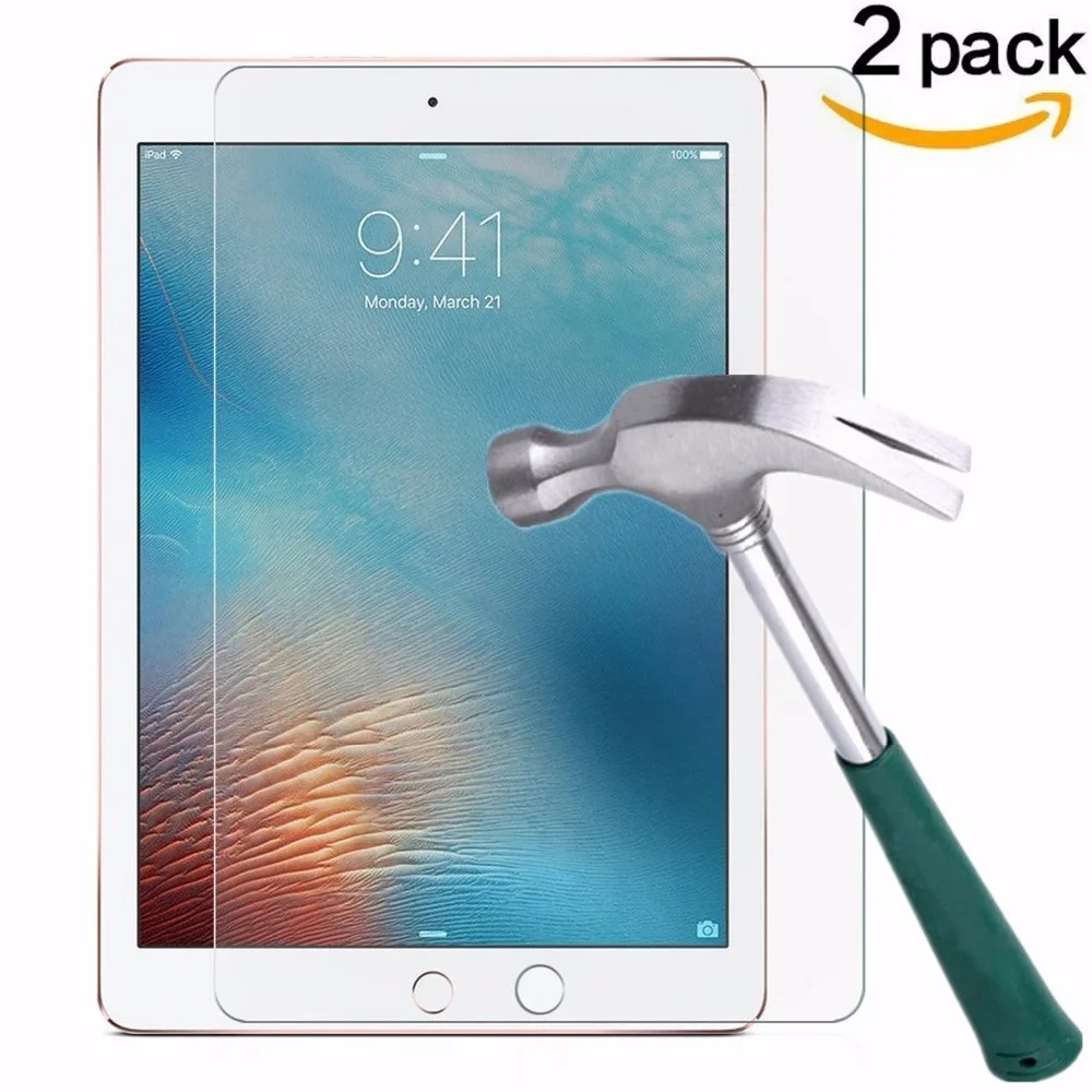 

2pcs/lot For Apple iPad Air 2 Tempered Glass for iPad 2017 iPad 5 6 Pro 9.7" Tempered Glass Screen Protector