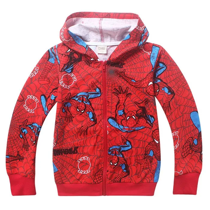 Новая одежда в стиле Человека-паука в розницу весенне-осенние детские куртки с капюшоном детское пальто с мультяшным рисунком «Человек-паук»