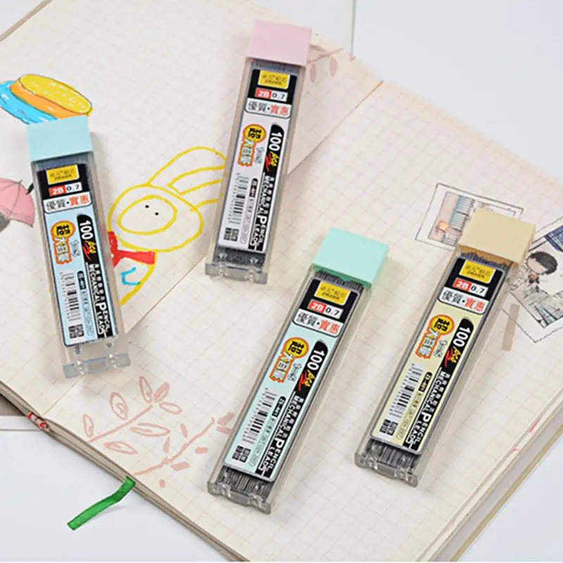 

100/Piece 2B 0.5/0.7mm Graphite Lead Mechanical Pencil Refill Plastic Automatic Pencil Lead