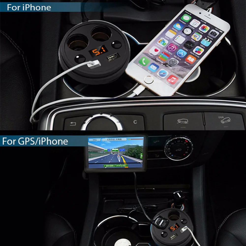 Автомобильный подстаканник с двойным usb портом адаптер для автомобильного