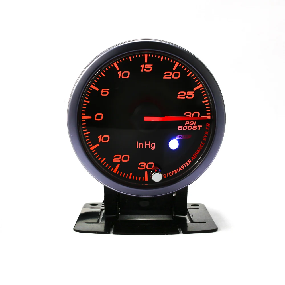 New Universal 60mm Black Shell Turbo Boost Gauge Amber/White 3030 PSI LED Digital Turbo Gauge
