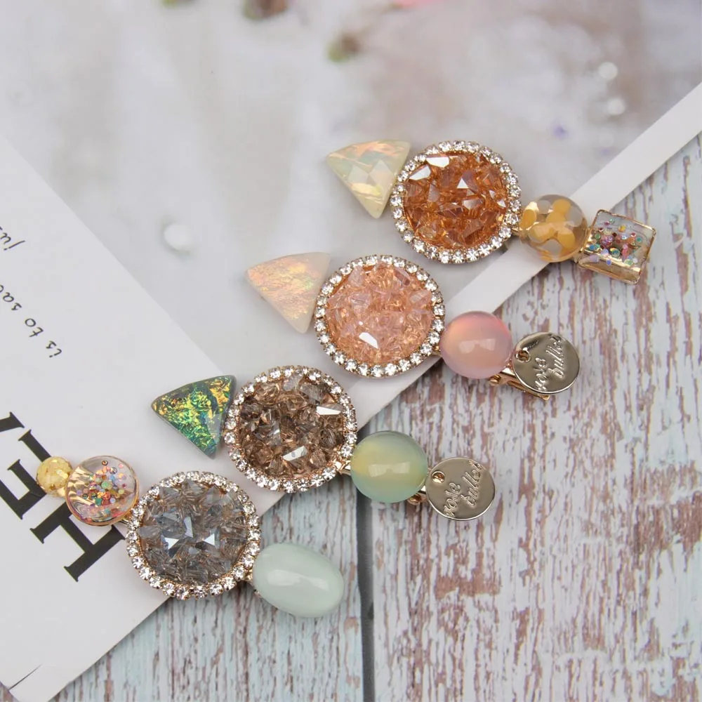 

AHB Hair Accessories Pearl Rhinestones Hair Clips for Women Colorful Hairgrips Korean Hairpin Girls Fashion Hair Accessories