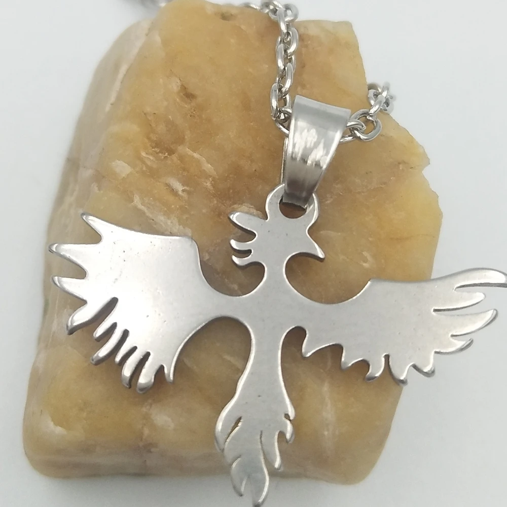 

Viking Pendant Phoenix Fire Bird Necklace For Mens Women Animal Vintage Firebird Stainless Steel Pendant Jewelry Dropshipping